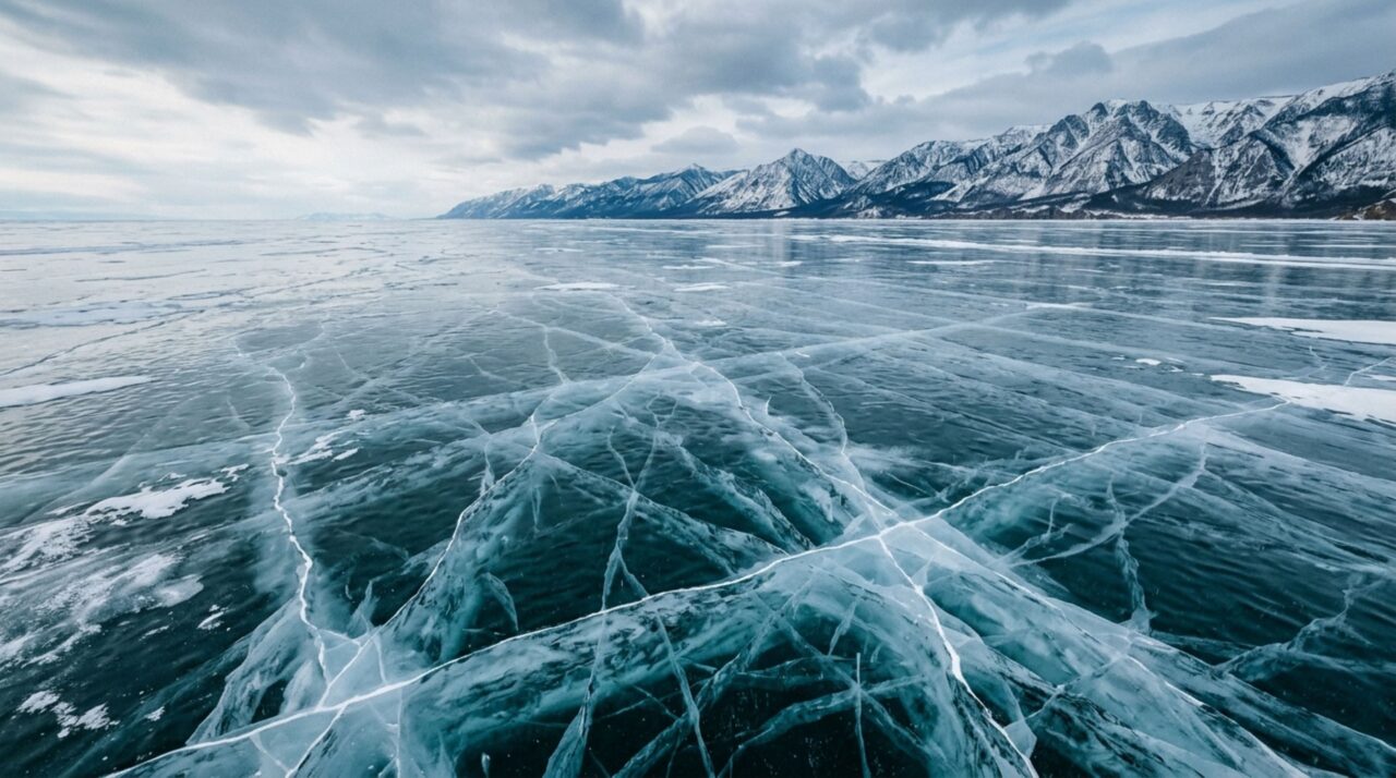 O lago onde o gelo produz sons metálicos assustadores durante o inverno e faz parecer que algo enorme está se movendo sob a superfície