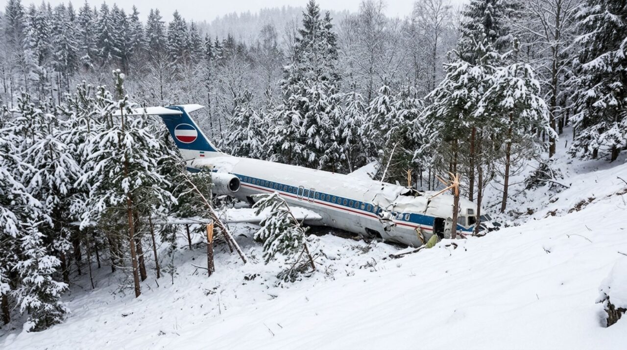 Neve, vegetação, terreno inclinado e a própria fuselagem podem ter contribuído para tornar a sobrevivência possível
