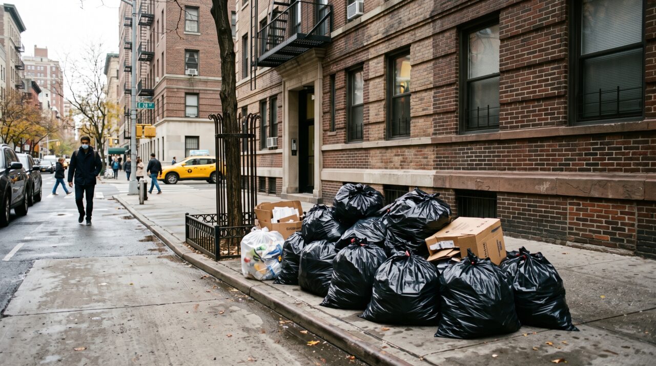 Morador de Nova York joga garrafa de vidro no lixo comum, vizinho denuncia e prédio repassa multa severa da prefeitura por violação da lei de reciclagem