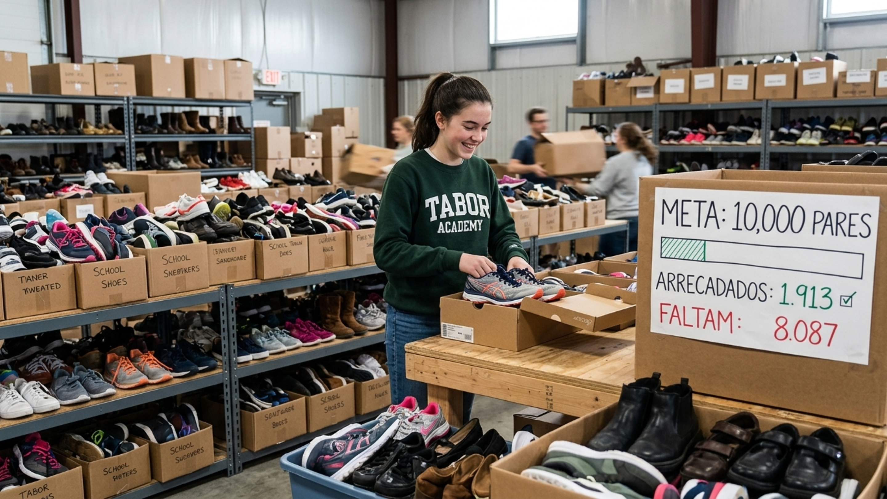 Garota de 15 anos começou a colecionar sapatos depois da escola: agora ela já colecionou 1.913 pares para pessoas necessitadas