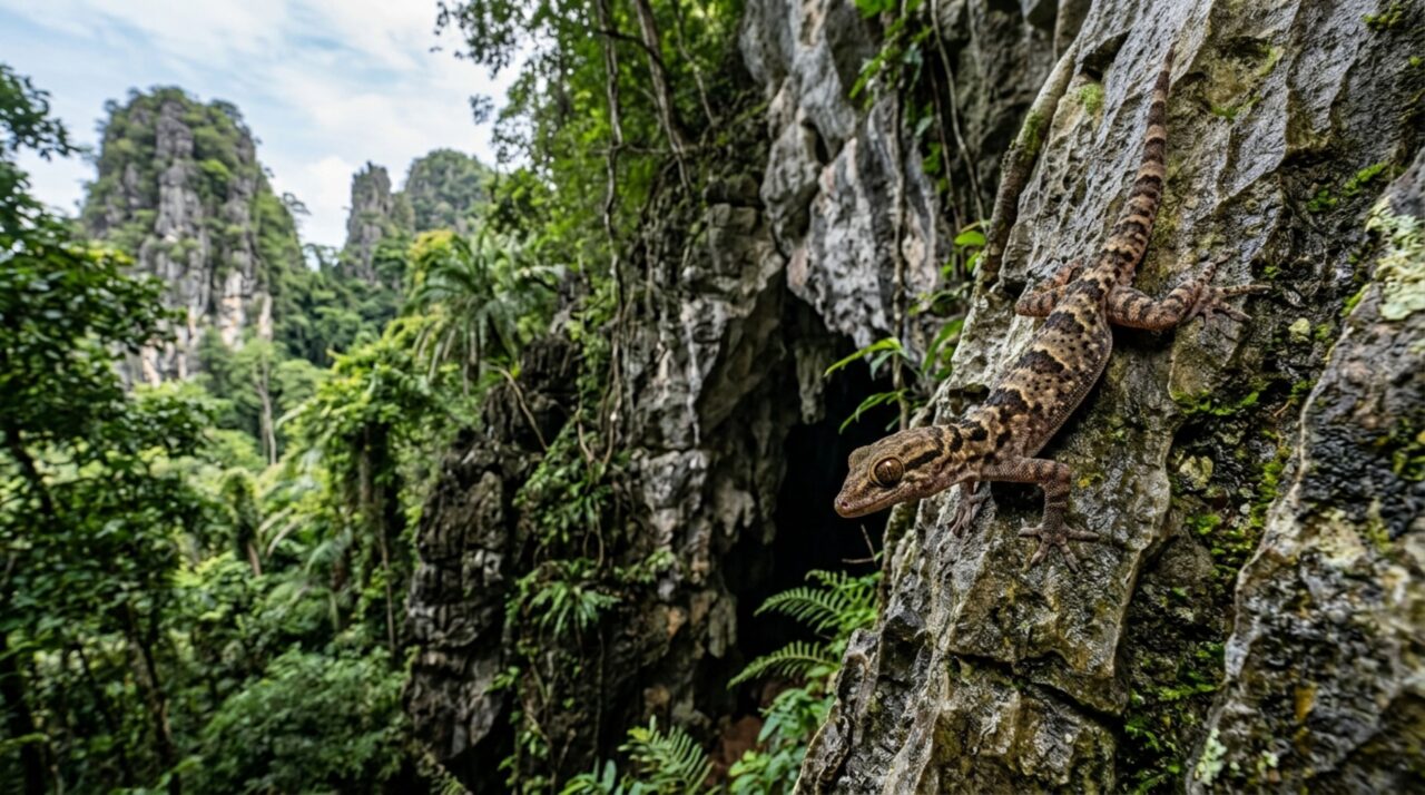 Cavernas do Camboja escondiam três lagartixas ainda sem nome científico e mostram como paredes de pedra podem isolar espécies por gerações