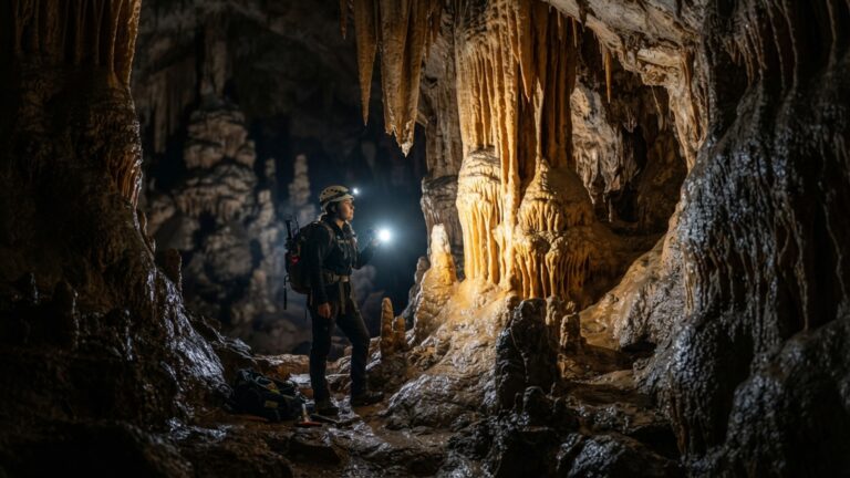 Uma caverna no Arizona começou como fundo de um mar há até 300 milhões de anos e hoje abriga colunas formadas gota a gota no interior de uma montanha seca