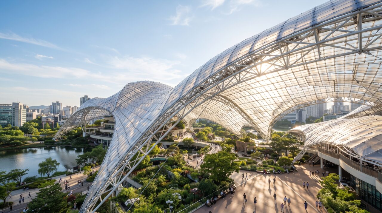 Vantagens, resistência e uso da membrana de ETFE na construção de estádios e shoppings