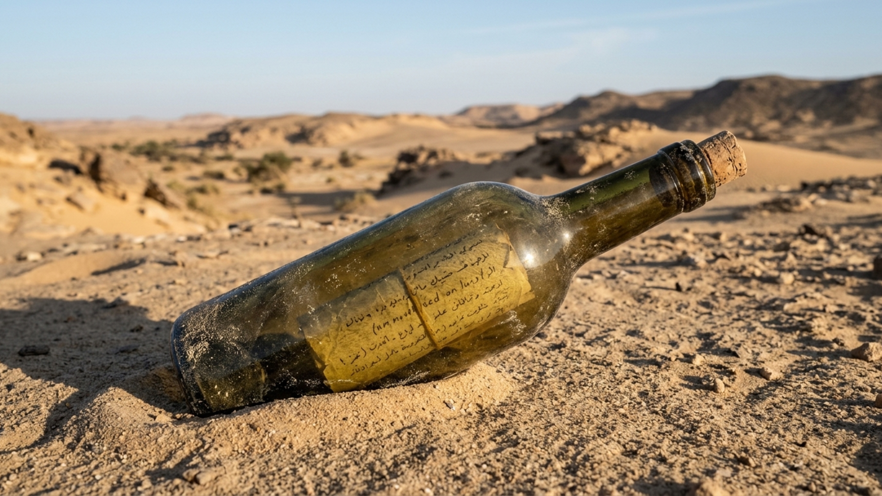 Garrafa com bilhete escrito em 1977 reaparece nas areias do deserto quase 50 anos depois e inicia uma busca que termina na porta da família do autor