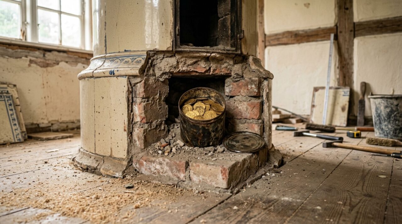 Pedreiro derruba um fogão antigo em uma casa de 1913 e encontra lata com 34 moedas de ouro avaliadas em mais de 65 mil euros
