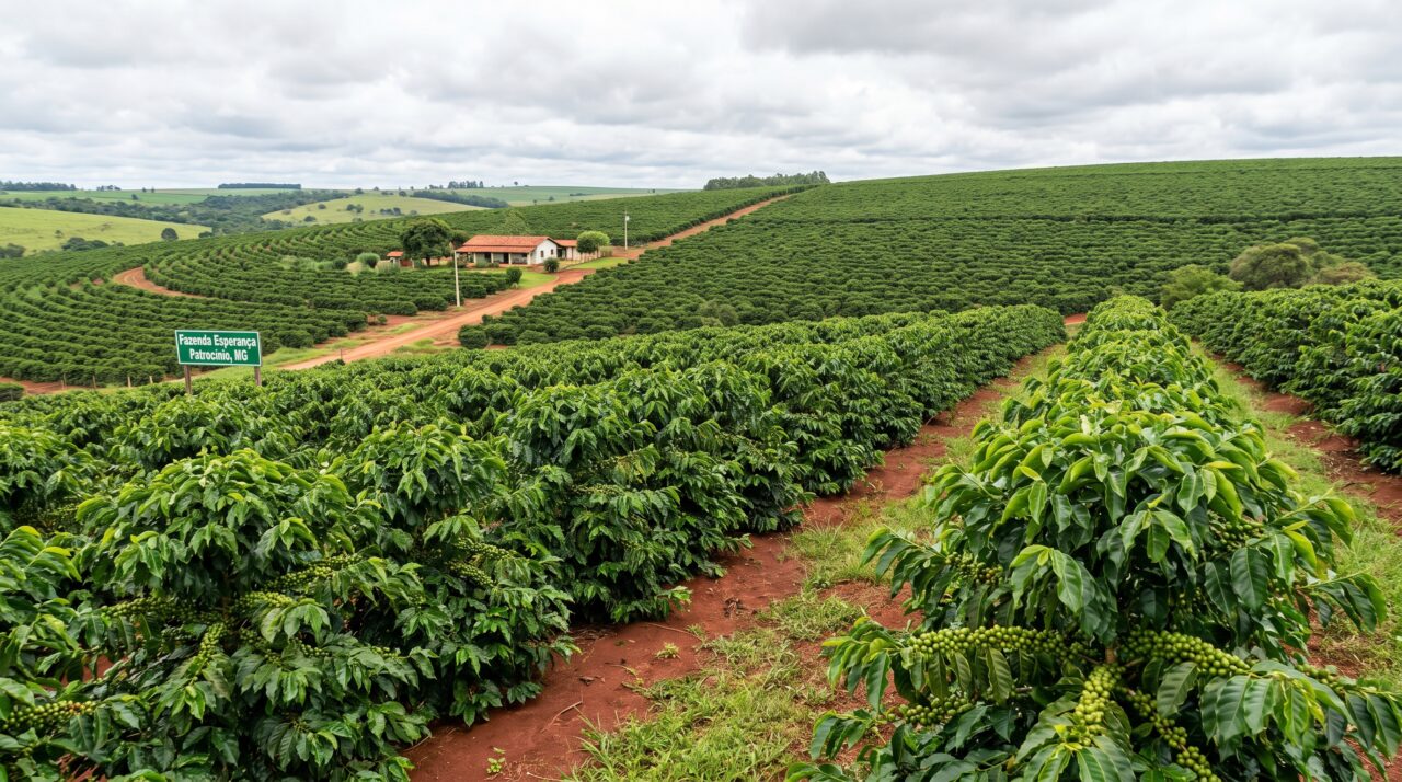 O município de Patrocínio em Minas Gerais como o maior produtor de café do Brasil