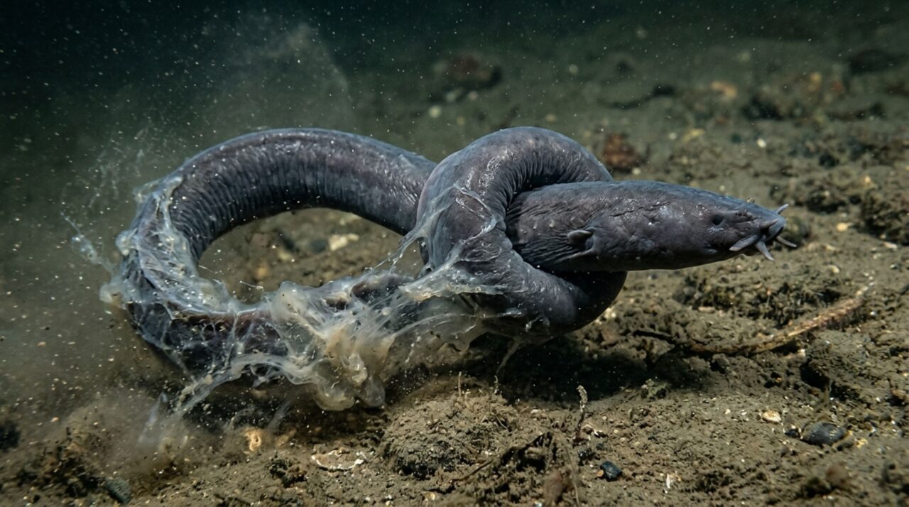 Peixe-bruxa usa o próprio corpo para retirar o excesso de muco após a defesa