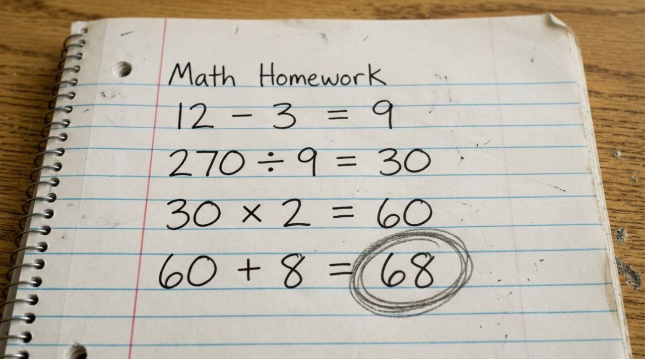 Sem usar calculadora, resolva a equação 270 ÷ (12 − 3) × 2 + 8 e veja se você ainda domina as regras aprendidas na escola