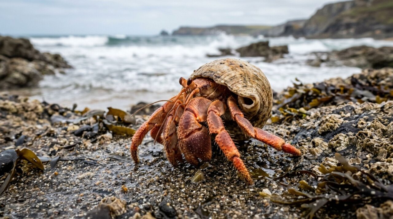 O animal que passa grande parte da vida dentro de uma concha e troca de abrigo quando ela fica danificada