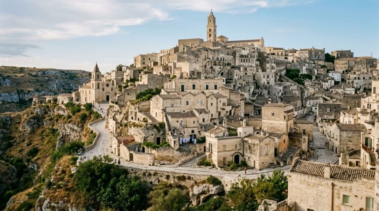 Os Sassi de Matera moldados diretamente na rocha calcária