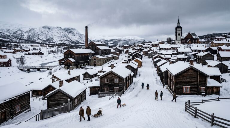 Uma mina de cobre virou cidade no frio norueguês: casas de madeira mostram como trabalhadores enfrentaram séculos de inverno extremo