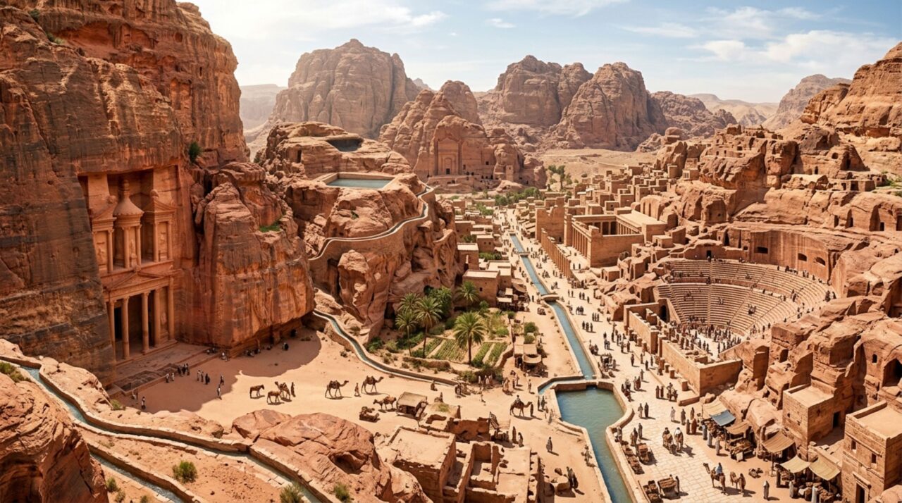 Uma cidade esculpida no deserto capturava chuvas em túneis, barragens e cisternas para sustentar uma população onde a água superficial quase desaparece