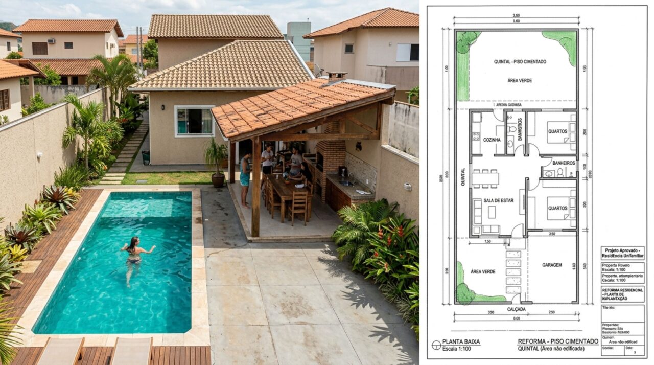 Família compra imóvel com piscina e área gourmet prontas e, ao vender, descobre que as ampliações nunca foram regularizadas