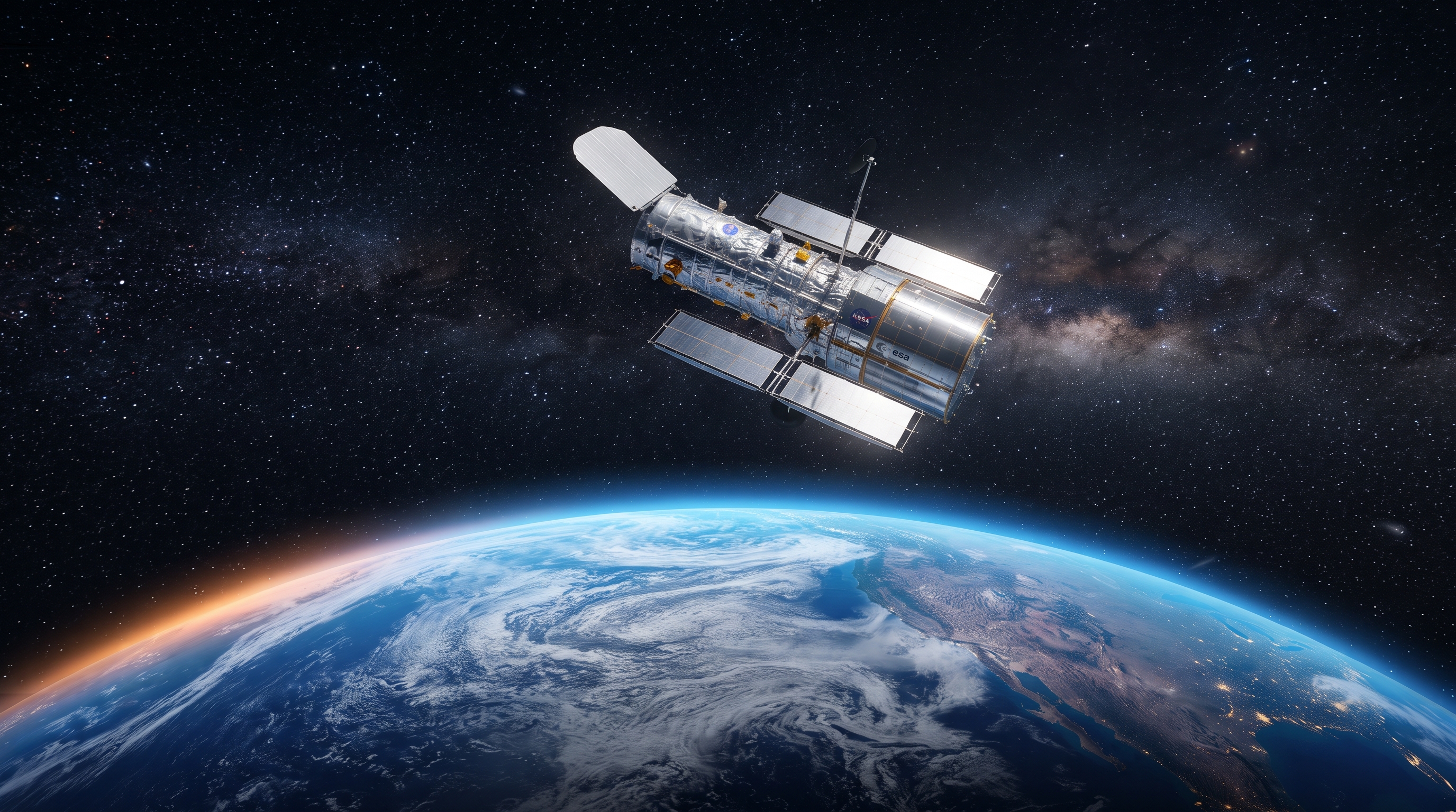 O telescópio espacial Hubble realiza manobras sem propulsores, utilizando rodas de reação e o campo magnético da Terra