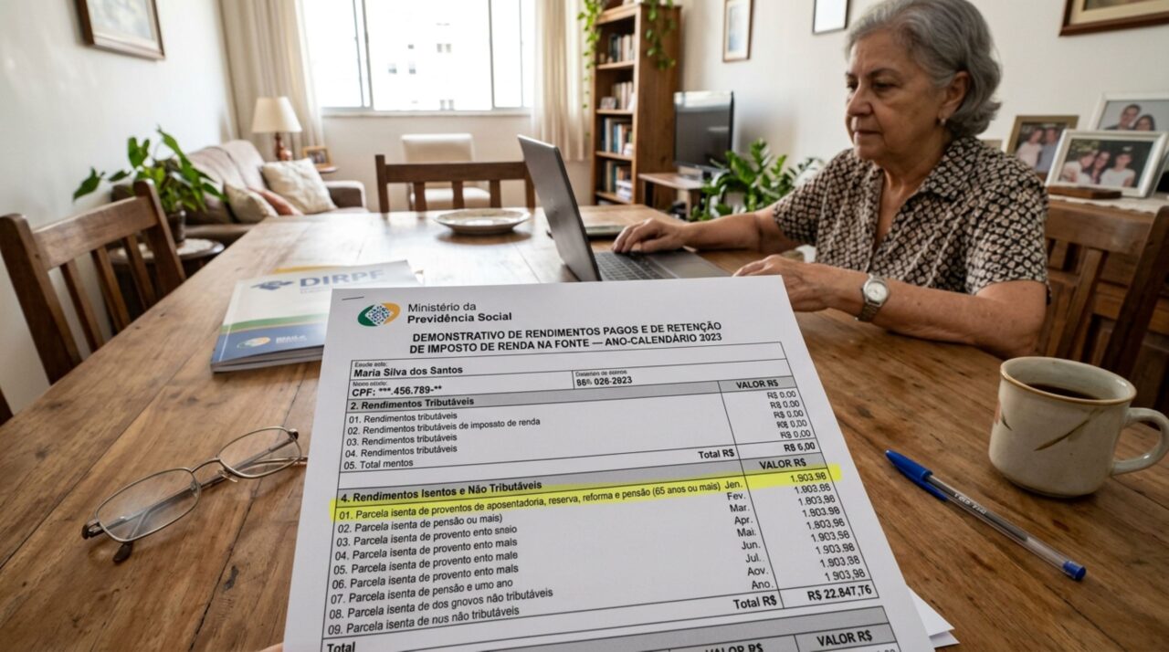 Receita Federal alerta para idosos com 65 anos ou mais: aposentadoria na ficha errada pode reduzir a parcela isenta do Imposto de Renda