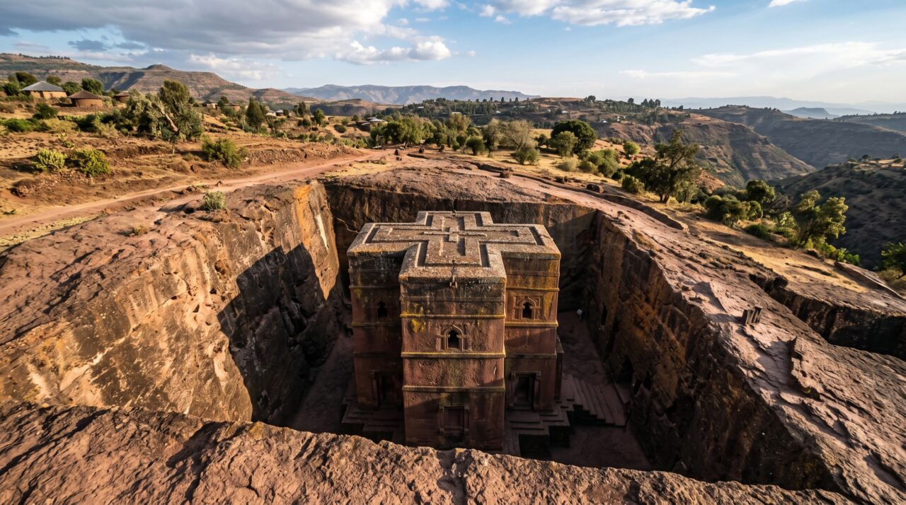 Onze igrejas foram escavadas diretamente na rocha e ligadas por trincheiras numa tentativa medieval de criar uma nova Jerusalém