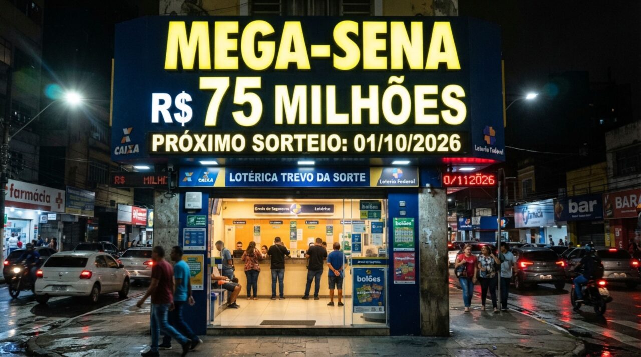 Prazo para apostar na Mega-Sena de 1º de outubro termina às 20h e prêmio estimado chega a R$ 75 milhões
