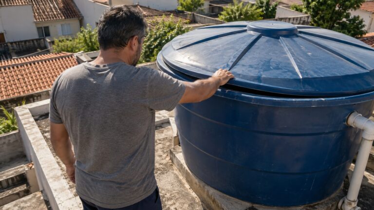 Depois de limpar a caixa-d’água, proprietário deixa a tampa apenas apoiada para facilitar a próxima manutenção e acaba eliminando uma das principais barreiras contra contaminação