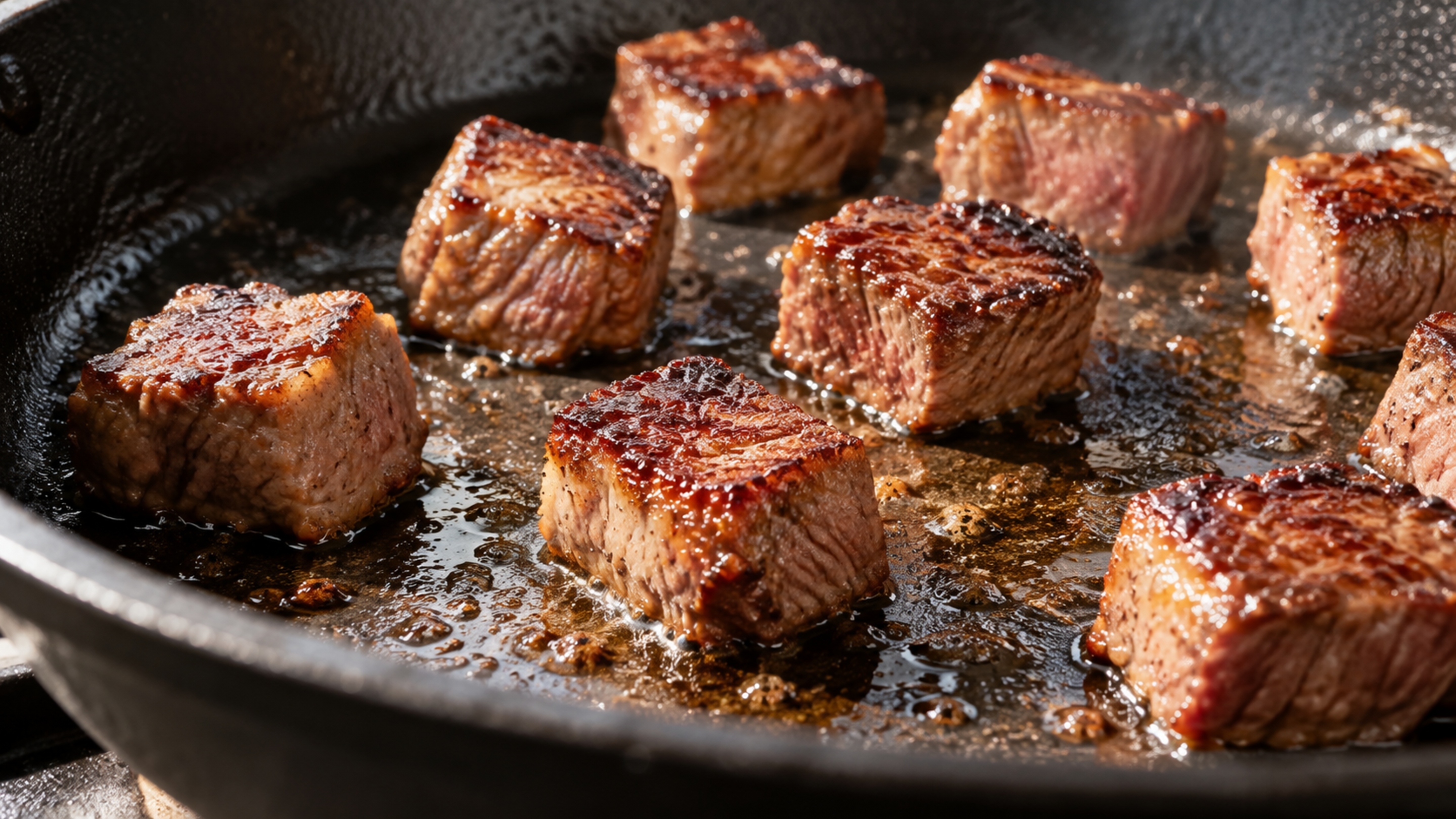 Cozinheiros evitam lotar a frigideira ao dourar carne: o erro faz os pedaços soltarem água em vez de formar crosta