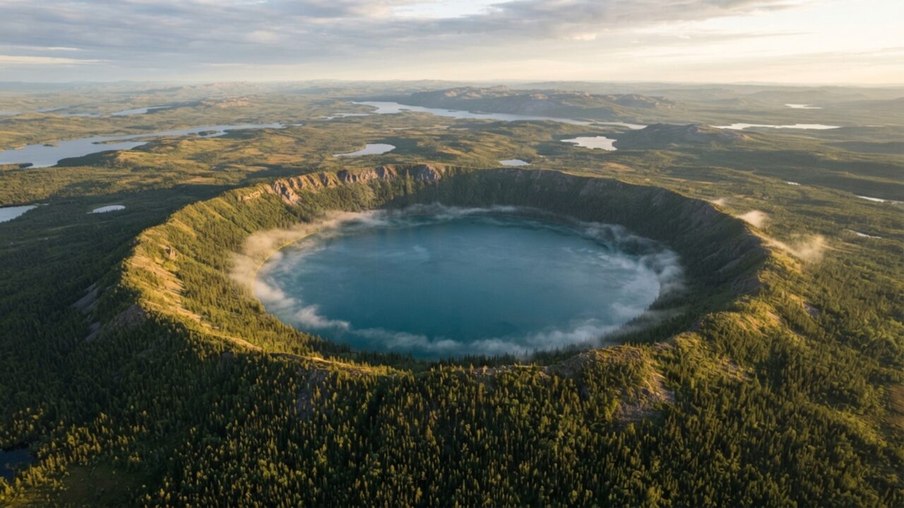 Ele procurava um lugar para acampar e encontrou um círculo estranho: mapa de satélite revelou cratera de impacto no Canadá