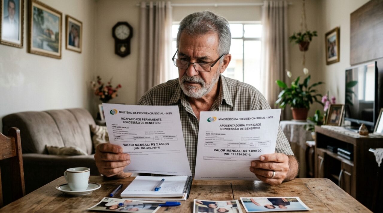 Aposentadoria por incapacidade permanente vira aposentadoria por idade aos 65 anos: o que muda no valor do INSS, os 2 cenários mais comuns e o que o segurado deve conferir