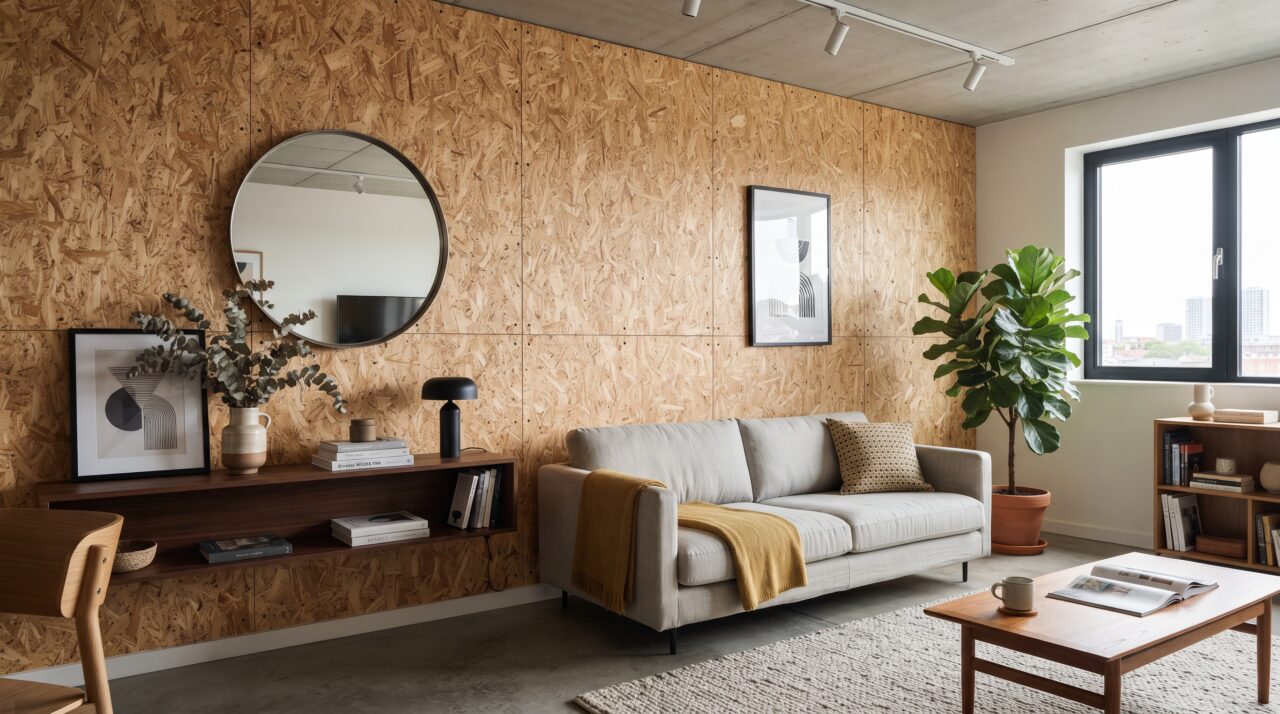 O uso de painéis OSB aparentes na decoração moderna e rústica