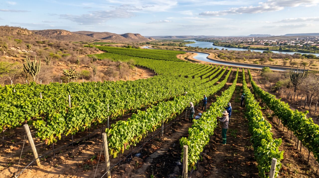 A produção de uvas e vinhos em Petrolina através da irrigação no semiárido