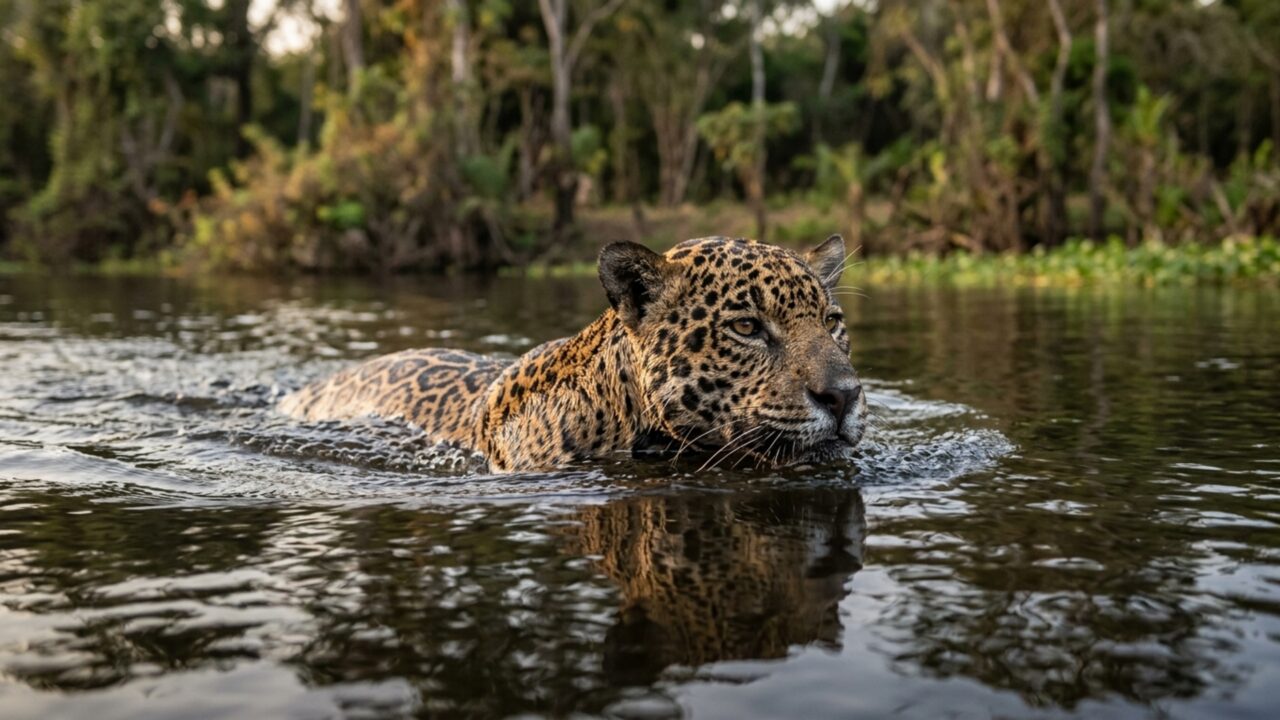 De um lado uma cobra de mais de 6 metros, do outro um felino que pode chegar a 150 kg: o que acontece quando sucuri e onça dividem o mesmo território
