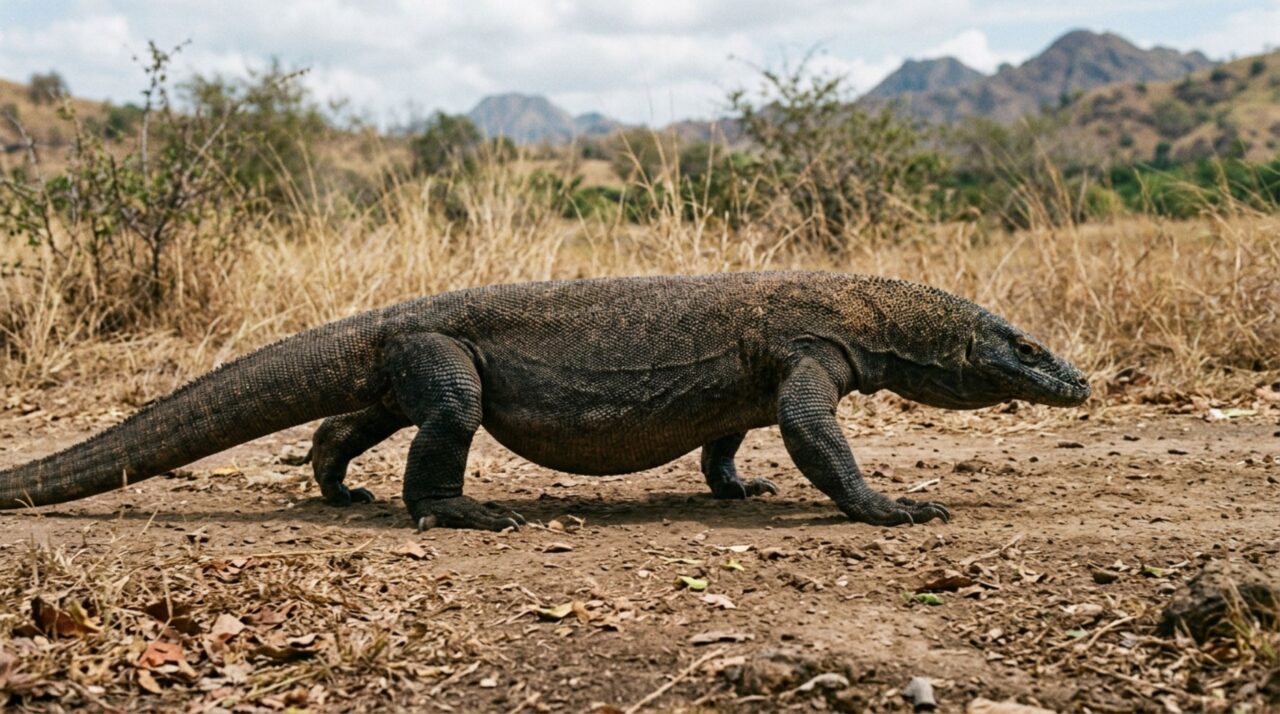Após uma refeição excepcionalmente grande, o estômago do dragão-de-komodo pode se expandir muito e, diante de ameaça, o animal pode regurgitar para reduzir peso