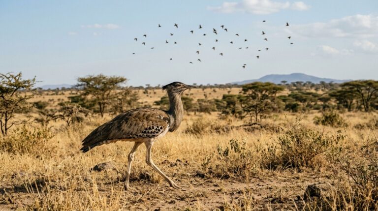 A abetarda-kori está entre as aves voadoras mais pesadas conhecidas