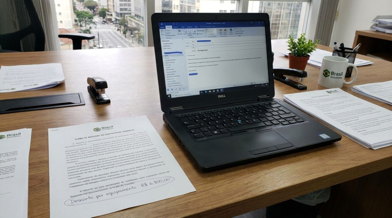 Funcionário pede demissão, devolve notebook funcionando e empresa desconta R$ 6.800 da rescisão após encontrar defeito na placa-mãe