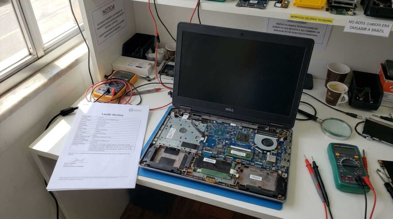 Funcionário pede demissão, devolve notebook funcionando e empresa desconta R$ 6.800 da rescisão após encontrar defeito na placa-mãe