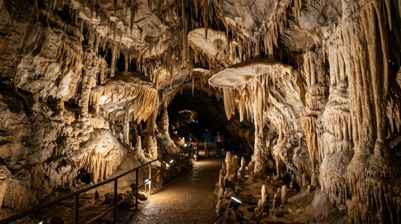Até 46 cavernas se escondem num parque de Nevada e mais de 500 formações em forma de escudo crescem onde o deserto encontra rochas que já foram fundo de mar