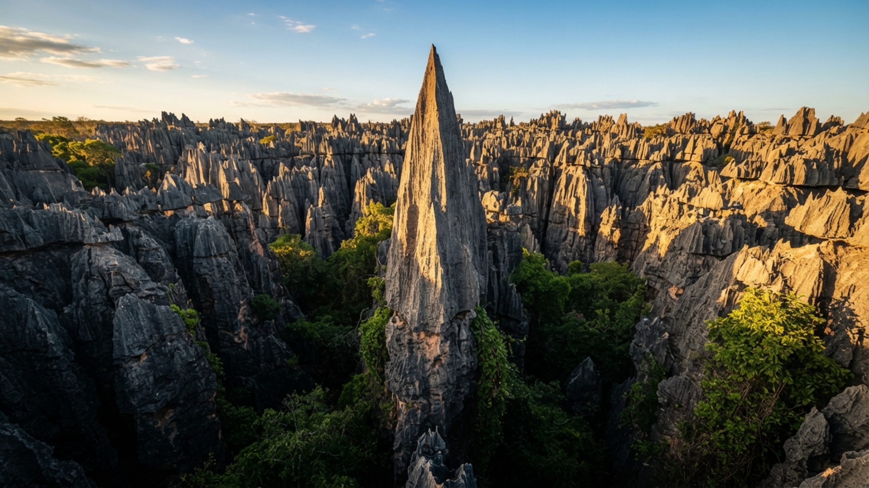 Uma floresta de pedra cresce no deserto de Madagascar com lâminas de calcário afiadas, cavernas e cânions abertos lentamente pela água durante milhões de anos
