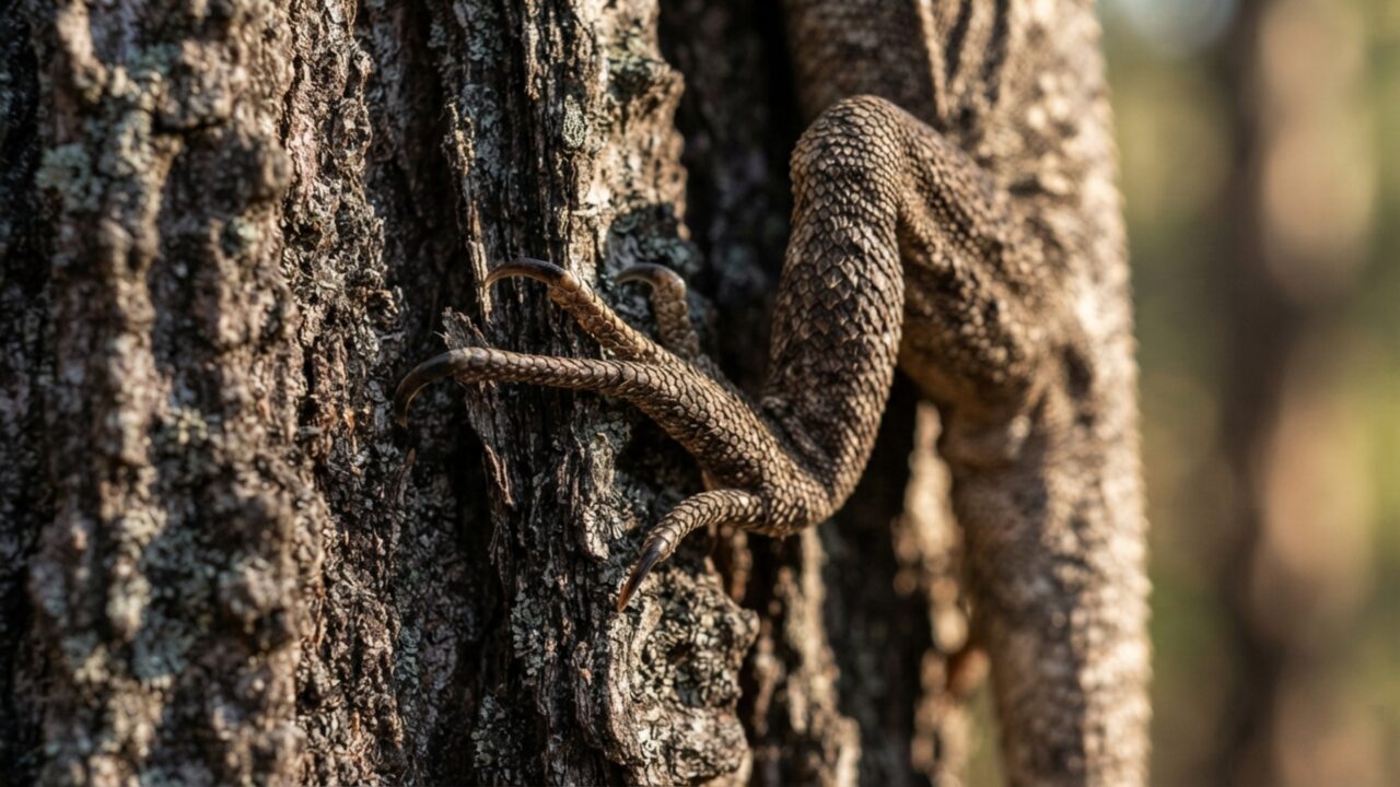 Um lagarto abre uma gola maior que a cabeça: estrutura fica escondida até o instante em que ele precisa parecer gigante