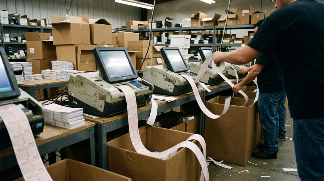 Milhões de bilhetes precisaram ser processados fisicamente antes do sorteio de US$ 95 milhões da loteria do Texas