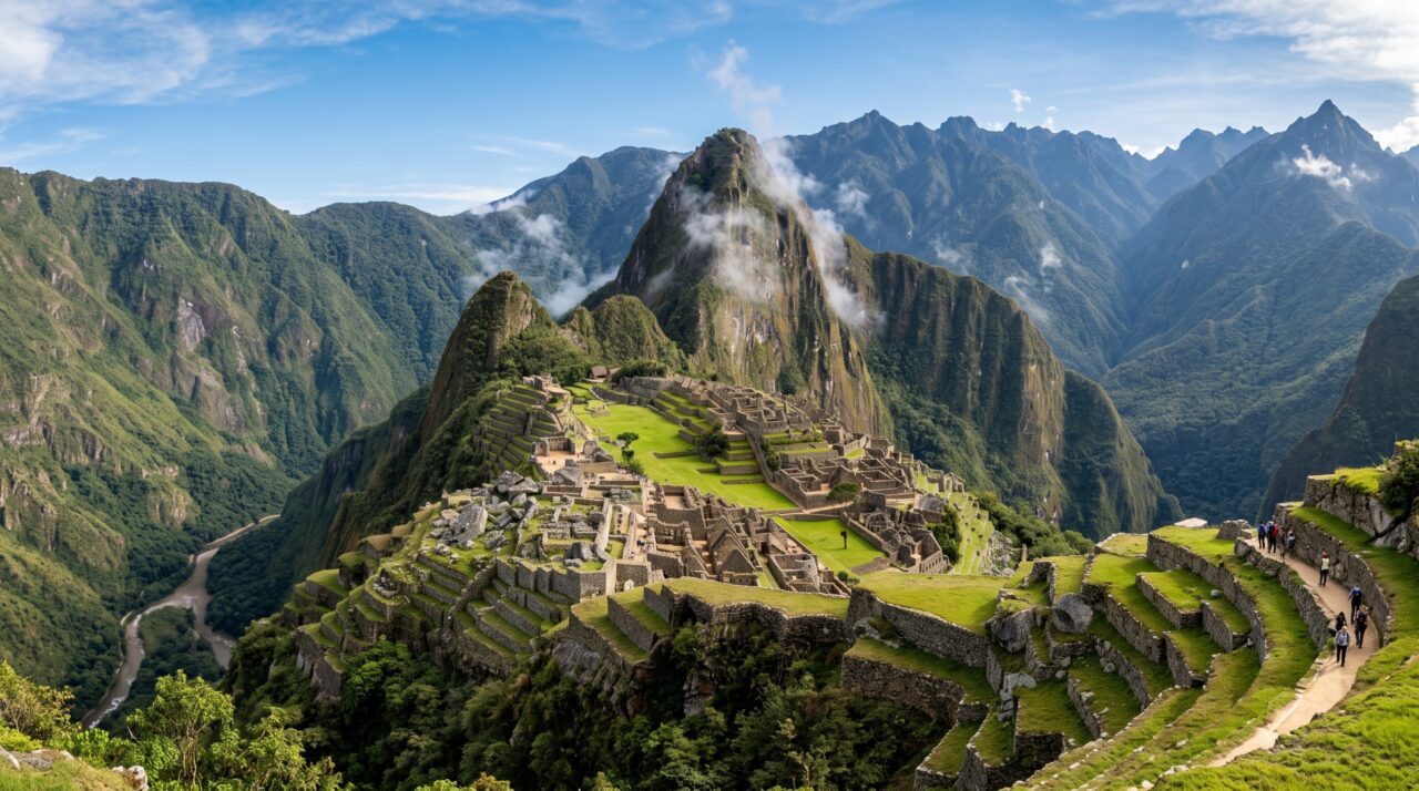 Quase 200 construções foram encaixadas numa crista a 2.400 metros de altitude onde os incas transformaram encostas íngremes em terraços