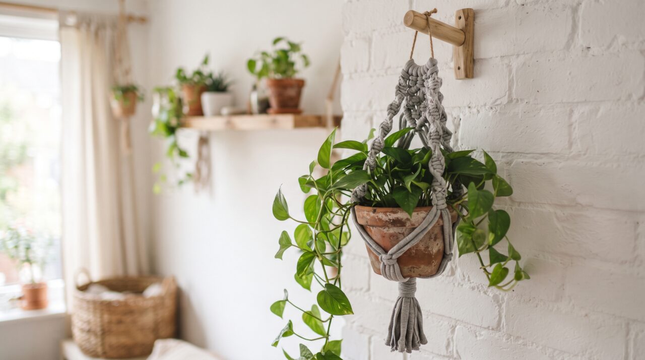 Como fazer suporte de macramê para plantas com camiseta de algodão usada