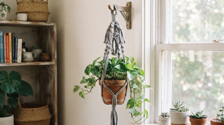 Como fazer suporte de macramê para plantas com camiseta de algodão usada
