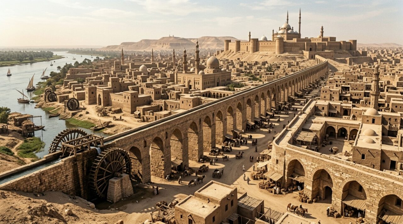 Uma cidade criou reservatórios subterrâneos para matar a sede e Cairo medieval ligou o Nilo a bairros inteiros por canais e aquedutos