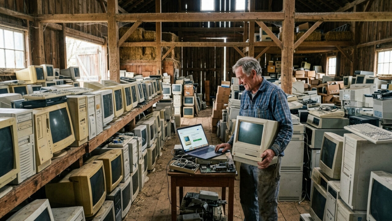 Mais de 2.000 computadores antigos ficaram guardados em um celeiro durante 23 anos – O dono ficou muito mais rico graças ao Ebay