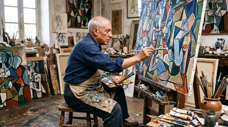 A visão de Pablo Picasso sobre como a inspiração exige trabalho diário no processo criativo