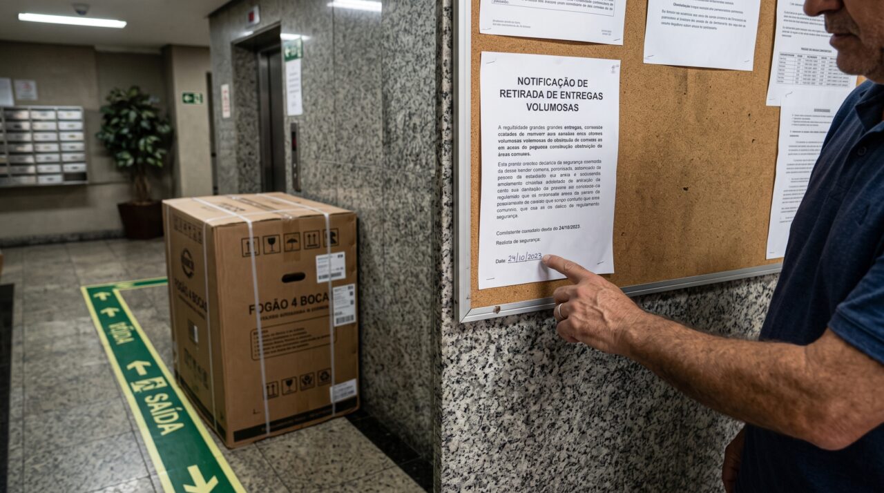 Morador deixa entregas grandes na portaria por vários dias e precisa entender quando o condomínio pode limitar o armazenamento