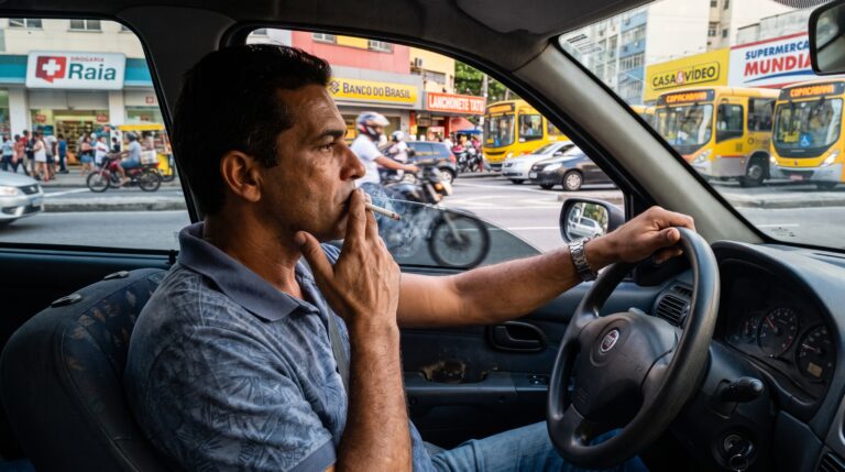 Multa por jogar bituca de cigarro pela janela do carro na rodovia