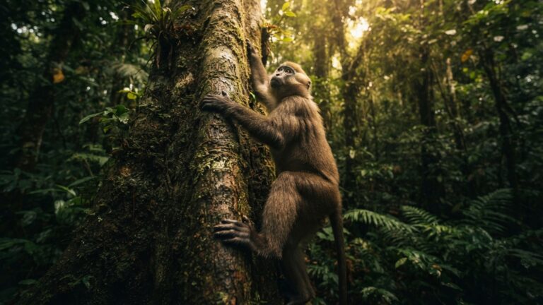 Macacos escalaram troncos quase verticais dobrando o meio do pé em até 46 graus e colocaram uma antiga ideia sobre evolução humana em dúvida