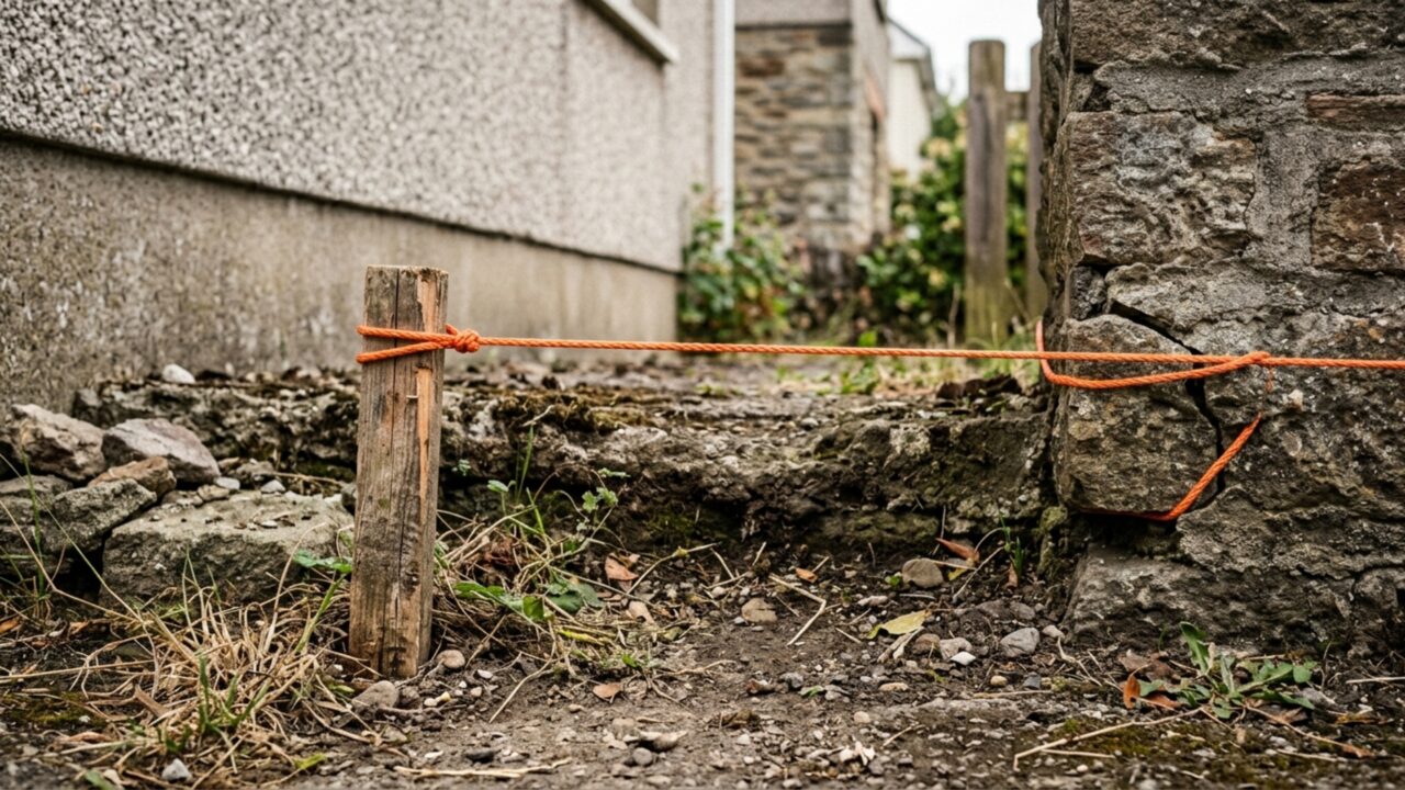 Duas famílias dividem o mesmo muro há décadas até uma reforma revelar que estrutura inteira foi construída alguns centímetros para dentro de apenas um dos terrenos