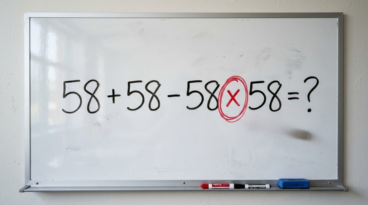 Apenas quem domina a matemática básica resolve 58 + 58 – 58 x 58