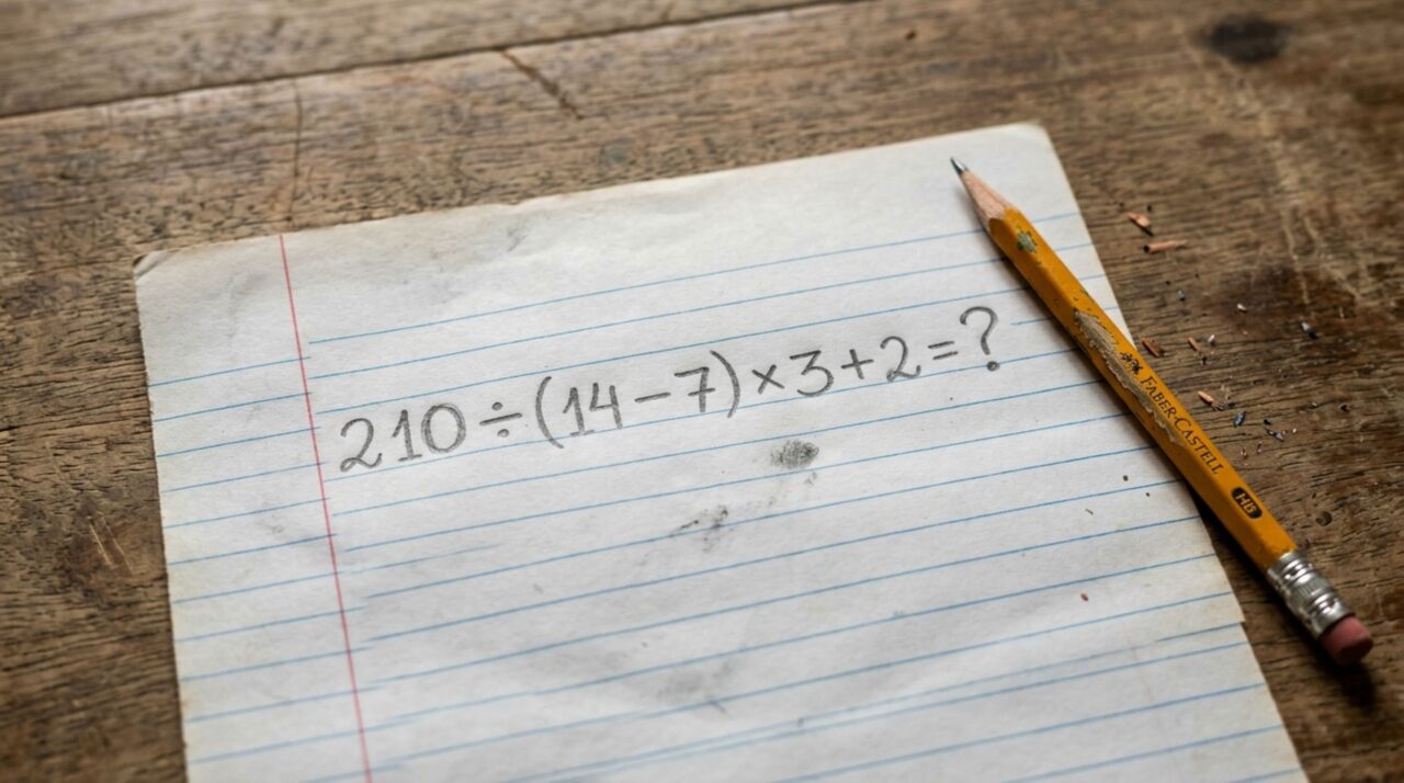 Sem recorrer ao papel, resolva a equação 210 ÷ (14 − 7) × 3 + 2 e descubra quanto da matemática escolar você ainda lembra