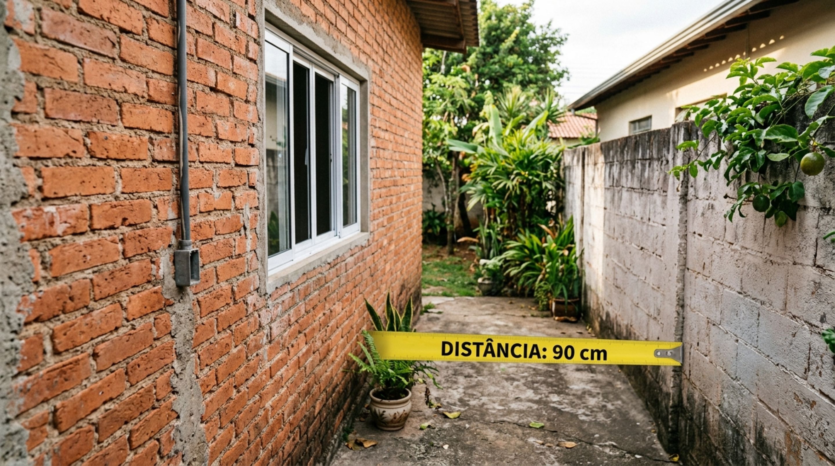 Casal volta de viagem e encontra janela nova do vizinho voltada para seu quintal, a menos de um metro da divisa