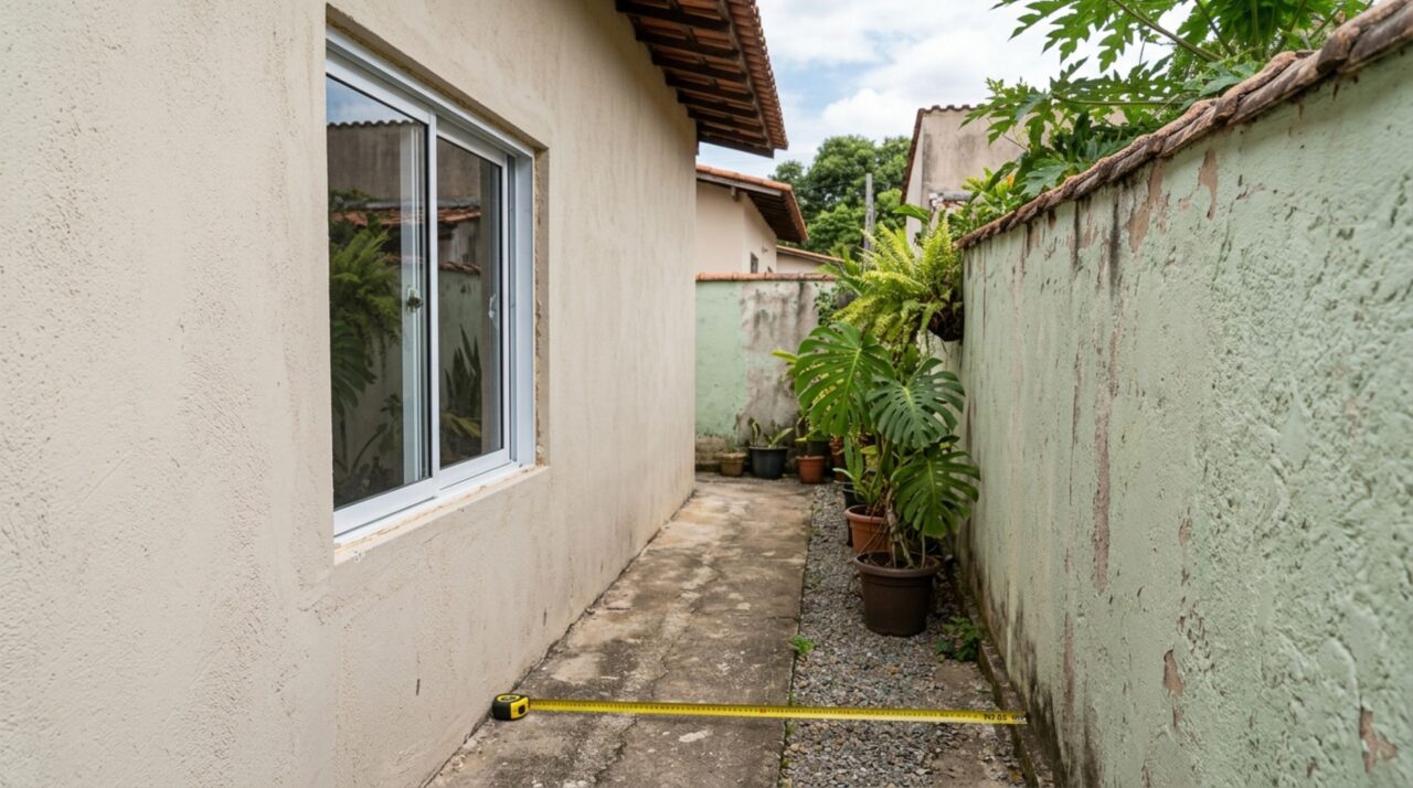 Morador abre janela na parede lateral com vista direta para o quintal do vizinho, e o caso esbarra na regra do Código Civil que proíbe abertura a menos de 1,5 metro da divisa